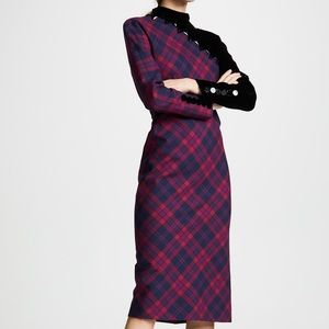 Marc jacobs plaid and velvet dress